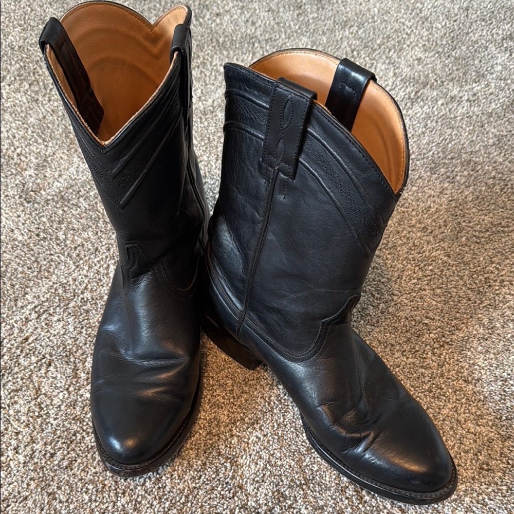 JRC & SONS MEN'S KINGSTON BRUSH OFF GOAT LEATHER ROUND TOE ROPER BOOT 10D